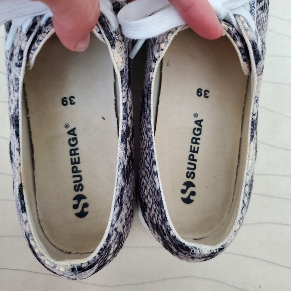 Superga Womens 2790 Snake Print Platform Sneakers Shoes S00GB00 Size 8 - Picture 11 of 11